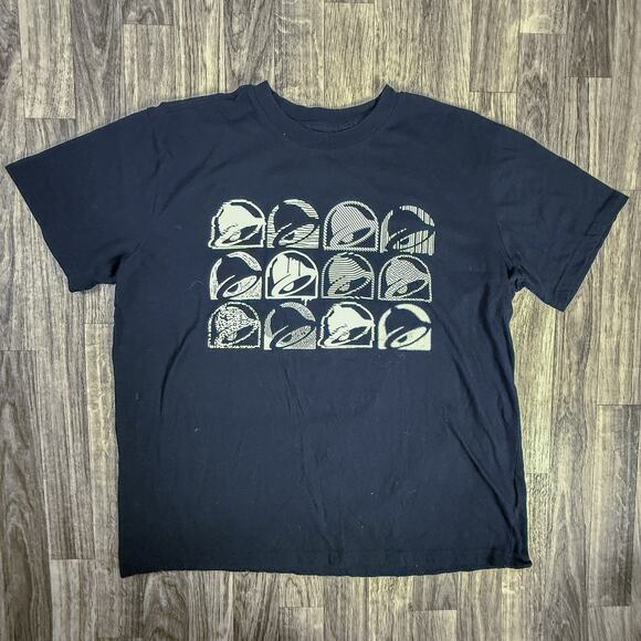 Taco Bell Logo Grid T-Shirt Black Men’s Size L Fast Food Graphic Tee - Picture 1 of 6